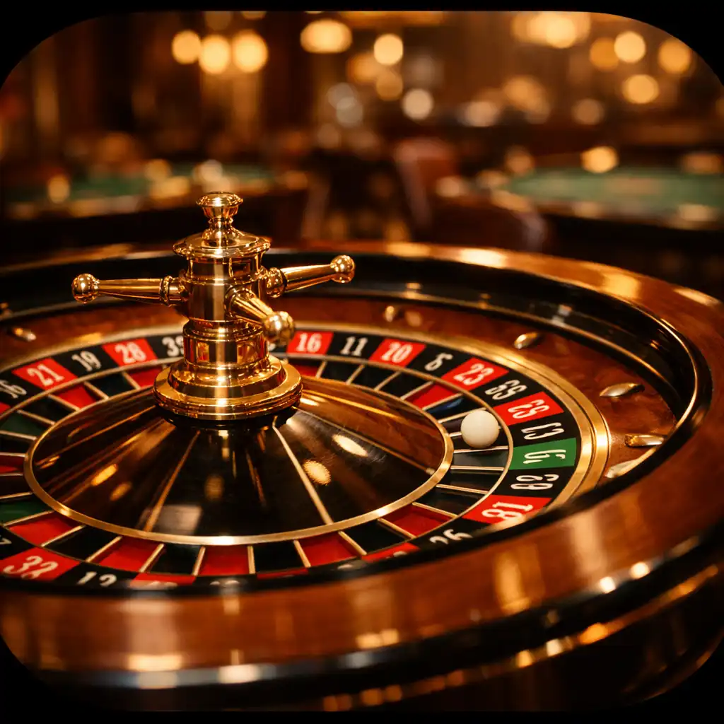 Vue rapprochée d'une roulette européenne dans un casino élégant